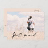 Foto Hochzeit Datum der Vertagung Ankündigung Postkarte (Vorne/Hinten)