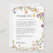 Foto Hochzeit der Minimalistischen Wilden Blume Dankeskarte (Vorderseite)