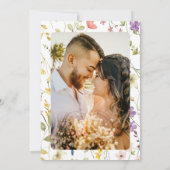 Foto Hochzeit der Minimalistischen Wilden Blume Dankeskarte (Rückseite)