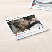 Foto-Hochzeit der Social Media Post Rechteckiger Pappuntersetzer (angewinkelt)