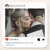 Foto-Hochzeit der Social Media Post Rechteckiger Pappuntersetzer (Vorderseite)