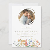 Foto-Hochzeit der Summer Wildblume Save The Date (Vorderseite)