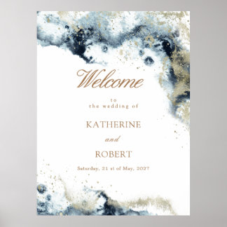 Foto Hochzeit der Wasserfarben-Küste Poster