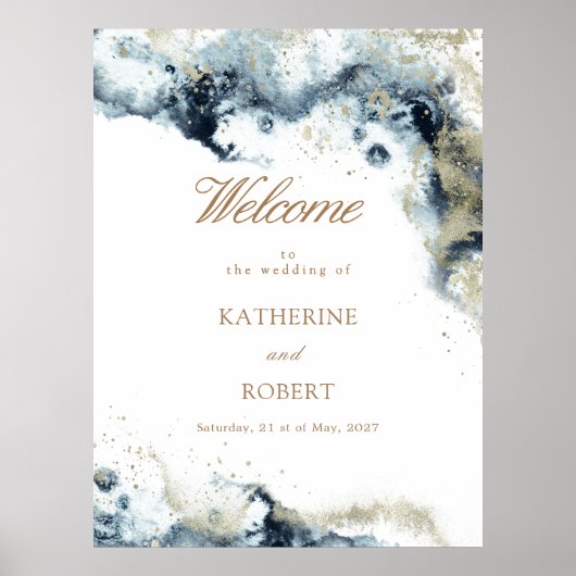 Foto Hochzeit der Wasserfarben-Küste Poster (Vorne)