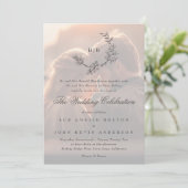 Foto-Hochzeit des klassischen Blumentraumes Einladung (Stehend Vorderseite)