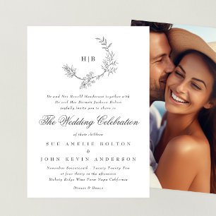 Foto-Hochzeit des klassischen Blumentraumes Einladung