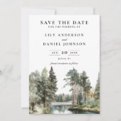 Foto Hochzeit des Waldes auf dem Wasserfarbensee Save The Date (Vorderseite)