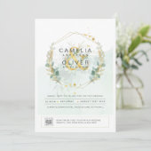 Foto Hochzeit Einladung botanische Vegetation Gold (Stehend Vorderseite)