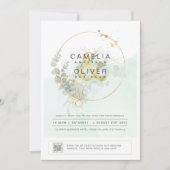 Foto Hochzeit Einladung botanische Vegetation Gold (Vorderseite)