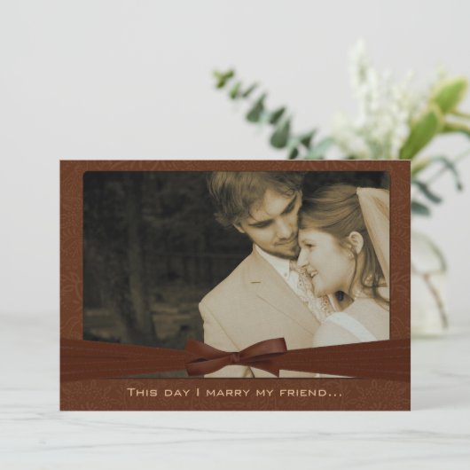 Foto Hochzeit Einladung ich heirate meine Freundin (Stehend Vorderseite)