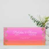 Foto Hochzeit Einladung Indianerpink Orange Gold (Stehend Vorderseite)