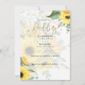 Foto Hochzeit Einladung mit Sonnenblumen (Vorderseite)
