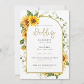 Foto Hochzeit Einladung mit Sonnenblumen (Vorderseite)
