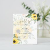 Foto Hochzeit Einladung mit Sonnenblumen (Stehend Vorderseite)