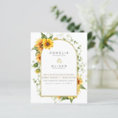 Foto Hochzeit Einladung mit Sonnenblumen (Stehend Vorderseite)
