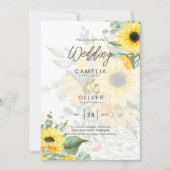 Foto Hochzeit Einladung mit Sonnenblumen (Vorderseite)