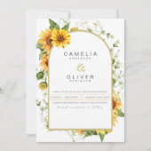 Foto Hochzeit Einladung mit Sonnenblumen (Vorderseite)