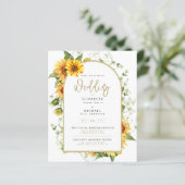 Foto Hochzeit Einladung mit Sonnenblumen (Stehend Vorderseite)
