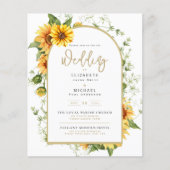 Foto Hochzeit Einladung mit Sonnenblumen (Vorderseite)