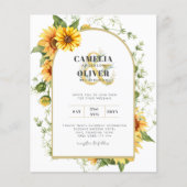 Foto Hochzeit Einladung mit Sonnenblumen Flyer (Vorne)
