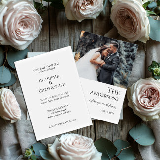 Foto Hochzeit Einladung modern minimalistisch