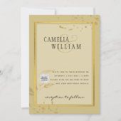 Foto Hochzeit Einladung QRCode UAWG Gold Gelb (Vorderseite)