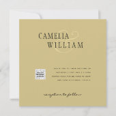 Foto Hochzeit Einladung QRCode UAWG Gold Gelb (Vorderseite)