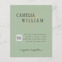 Foto Hochzeit Einladung QRCode UAWG Sage Green