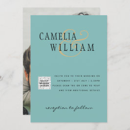 Foto Hochzeit Einladung QRCode UAWG SeaGlass Aquam