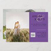 Foto Hochzeit Einladung Save the Date BLAU (Vorne/Hinten)