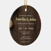 Foto Hochzeit Einladung Weihnachten Keramik Ornament (Rechts)