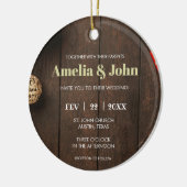 Foto Hochzeit Einladung Weihnachten Keramik Ornament (Links)