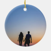 Foto Hochzeit Einladung Weihnachten Keramik Ornament (Hinten)