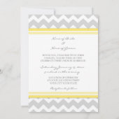 Foto Hochzeit Einladungen Graugelb Zickzack (Rückseite)