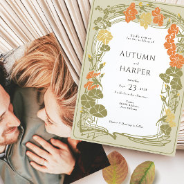 Foto Hochzeit Elegante Blumenzwerge Einladung