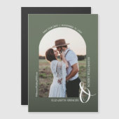 Foto Hochzeit Green Save the Date Magnetkarte (Vorne/Hinten)