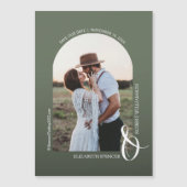 Foto Hochzeit Green Save the Date Magnetkarte (Vorderseite)