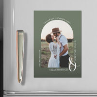 Foto Hochzeit Green Save the Date Magnetkarte