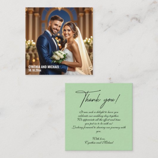 Foto Hochzeit Handschrift Dankeschön Kartenbeweis Mitteilungskarte (Vorne/Hinten)