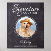 Foto Hochzeit Hund Bar Signature Cocktail Poster (Vorne)