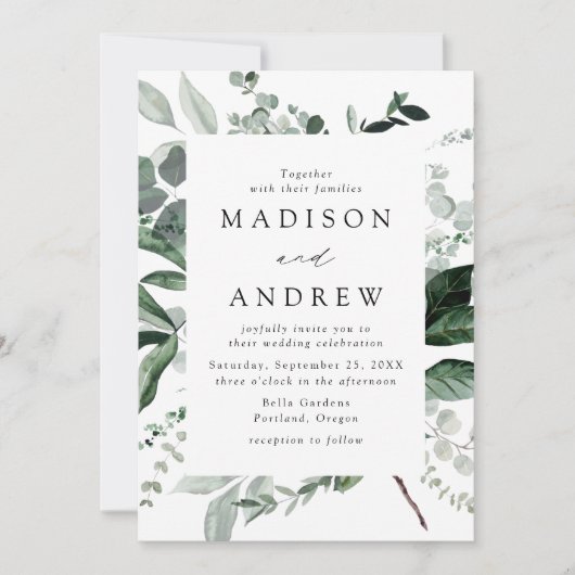 Foto Hochzeit im Grünen Einladung (Vorderseite)