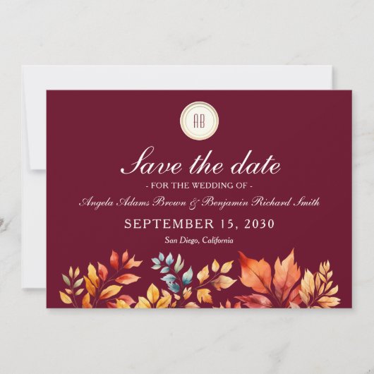 Foto Hochzeit im Herbst Save The Date (Vorderseite)