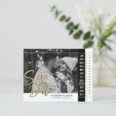 Foto Hochzeit im Kalender speichern Postkarte (Stehend Vorderseite)