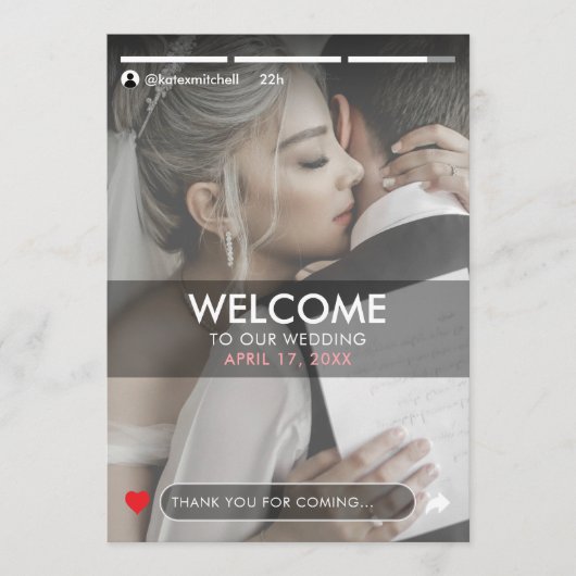 Foto-Hochzeit in der Social Media Story Programm (Vorderseite)