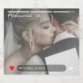 Foto-Hochzeit in der Social Media Story Schaumweinetikett (Einzelnes Label)