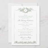 Foto Hochzeit in edlem Weiß Einladung (Vorderseite)