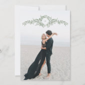 Foto Hochzeit in edlem Weiß Einladung (Rückseite)