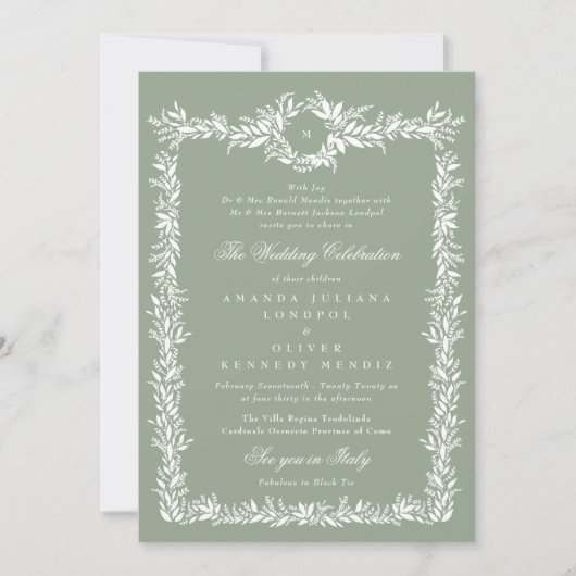 Foto-Hochzeit in elegantem Weiß Einladung (Vorderseite)