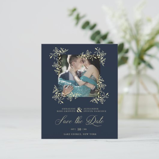 Foto-Hochzeit in Handschrift Geblüht Elegant (Stehend Vorderseite)