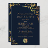 Foto-Hochzeit in klassischem Luxus Einladung (Vorne/Hinten)